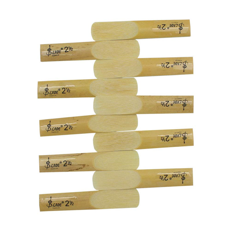Bnineteenteam Tenor Saxophone Reeds, Saxophone Bamboo Reeds Replacement Strength 2.5 Fit for Alto bB Saxophone (10 Pcs a Set
