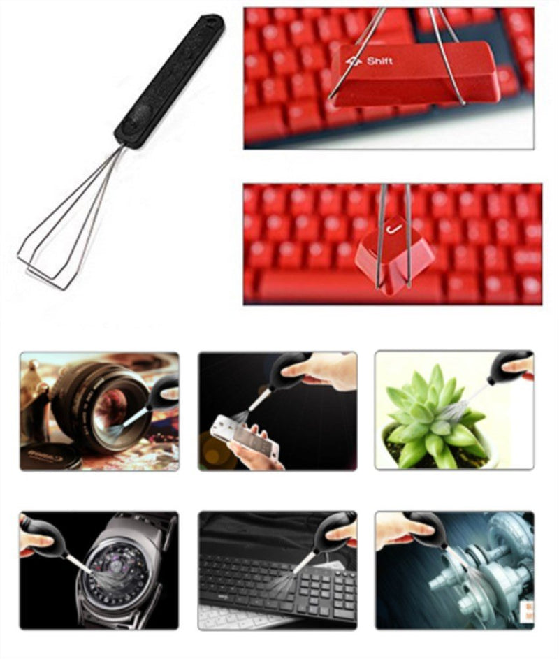 HONBAY 3 in 1 Cleaning Tools Rubber Ball Dust Blower Cleaning Brush, Keycap Steel Puller Remover for Digital Camera Lens Filter Keyboard