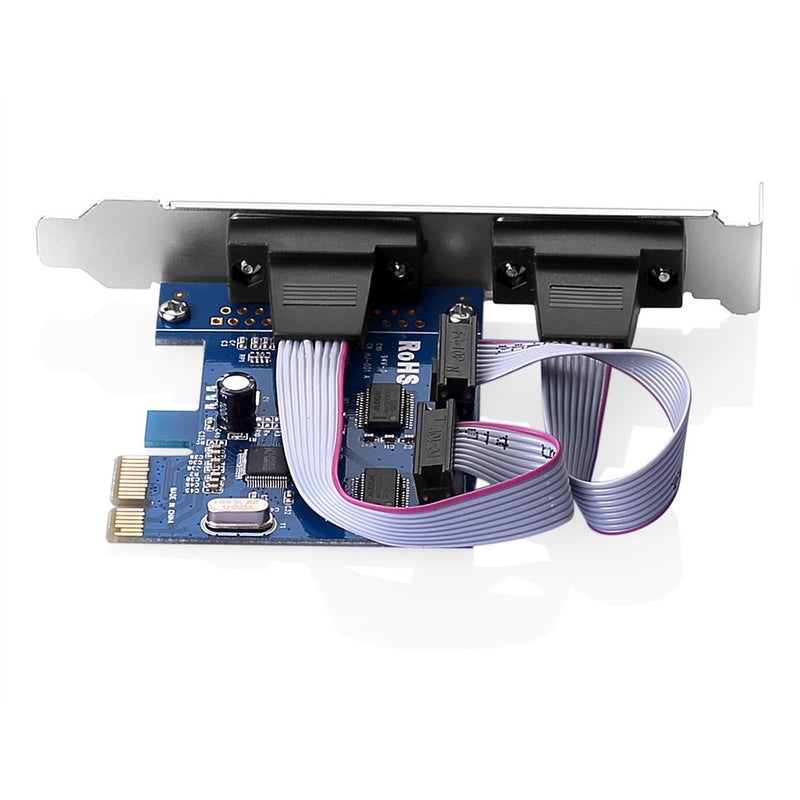 SIENOC PCI-express to 2 Ports DB9 Serial RS232 RS-232 Com Card for WIN7