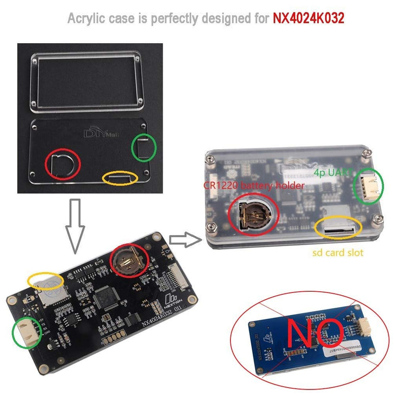 Transparent Clear Acrylic Case for Nextion Enhanced 3.2 inch NX4024K032 UART HMI TFT LCD Resistive Touch Display Screen