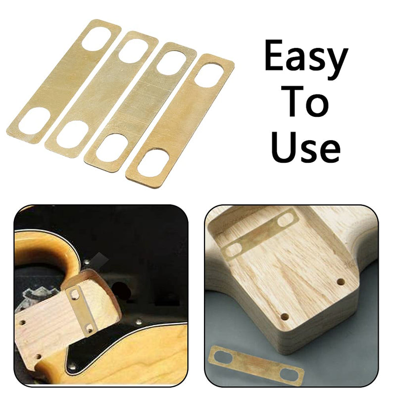 [AUSTRALIA] - 8 Pcs Brass Neck Metal Shims Chrome Neck Plate Guitars Adjust Gasket Accessories for Electric Guitar Bass 
