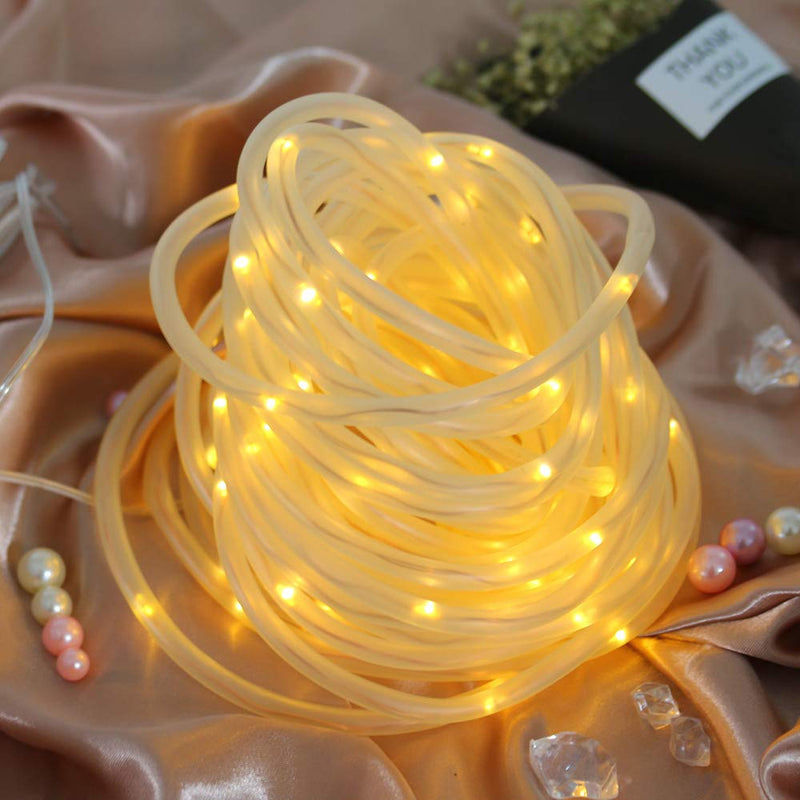 [AUSTRALIA] - LIIDA LED Tube String Lights, 33FT Pipe Wire Lights 100 LED Dimmable String Lights, Waterproof, 8 Modes/Timer, Fairy Lights for Garden Patio Party Christmas Wedding Decoration (Warm White) Warm White 