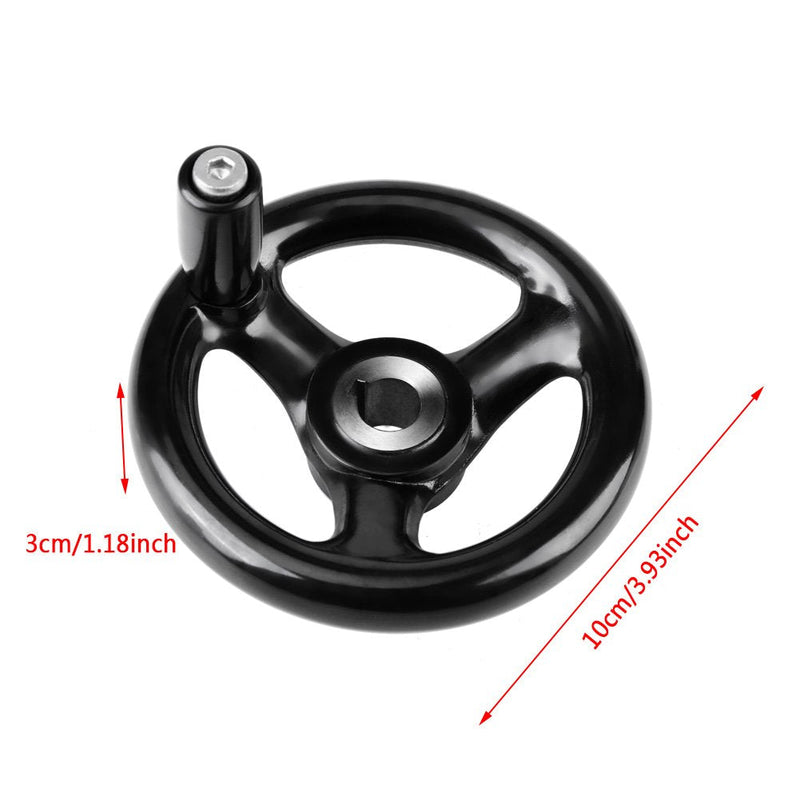4-inch Diameter Round Handwheel Folding Disassemble Wheel Metal Hand Wheel with Plastic Handle for Lathe Milling Machine