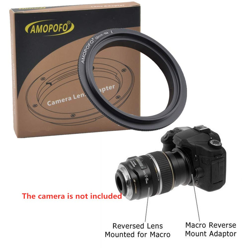 58mm to Nik Z Filter Thread Macro Reverse Mount Adapter Ring,&for Nikon Z Mount Z6,Z7 Full Frame Camera 58mm to Nikon Z Reverse Adapter Ring