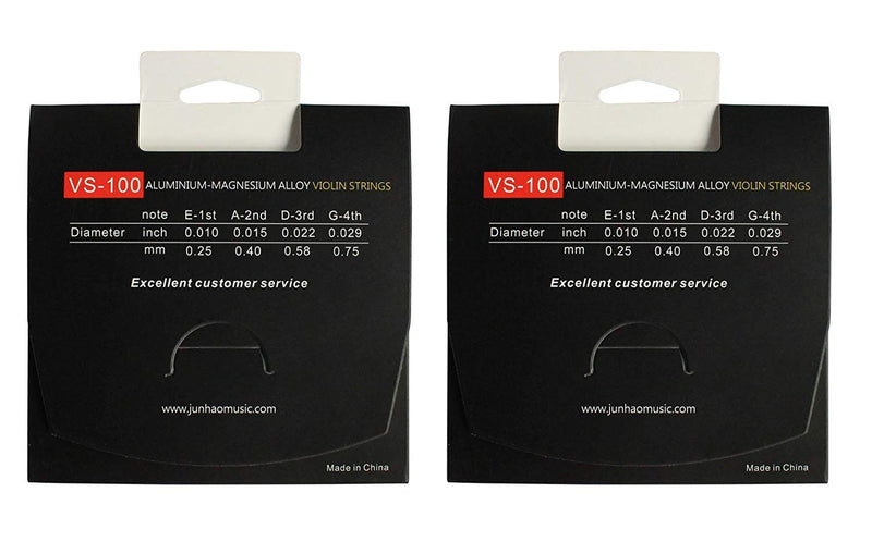 Vizcaya 2 Packs Full Sets Violin String (G-D-A-E) for 4/4-3/4 Size Beginner,Student Violin Replacement,Extra 4 string（E1,A2,E1,A2) 2 Packs Plus