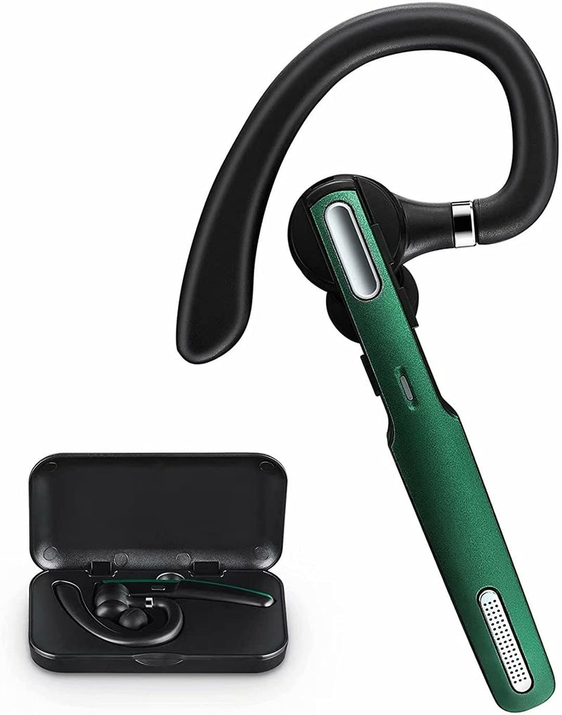 Bluetooth Headset, ICOMTOFIT Wireless Bluetooth Earpiece, V5.0 Hands-Free Earphones with Noise Cancellation Mic for/Business/Office/Driving, Compatible with Android (Green)