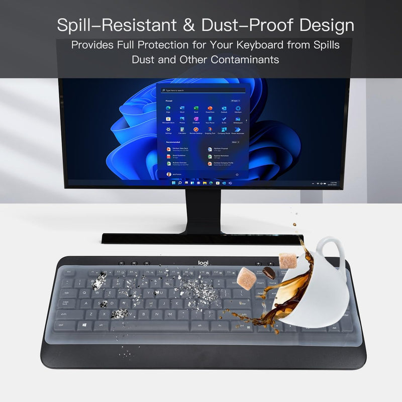 [AUSTRALIA] - Universal Keyboard Cover Skin for Standard Size PC Computer Desktop Keyboard Ultra Thin Silicone Waterproof Dustproof Keyboard Cover Skin Protector, Clear (Size: 17.7" x 5.5") Standard(17.7" x 5.5") 