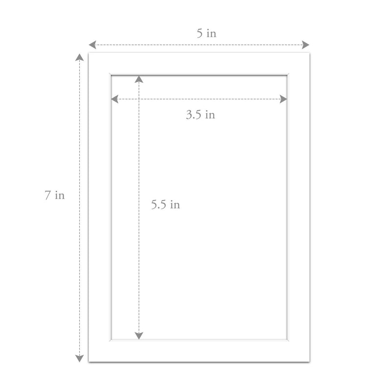 Golden State Art, Pack of 50, Acid-Free White Pre-Cut 5x7 Picture Mat for 4x6 Photo with White Core Bevel Cut Frame Mattes 5" x 7" 50-Pack White Mats