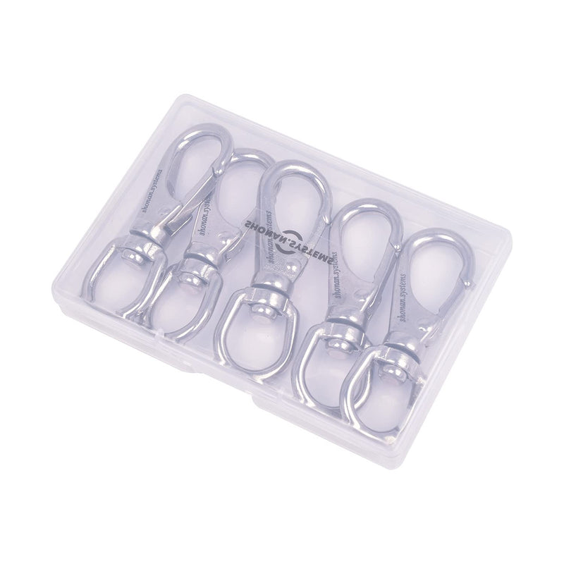 SHONAN 2.7 Inch Swivel Snap Hooks, 5 Pack Stainless Steel 316 Swivel Spring Snaps, Flag Pole Swivel Snap Clips, Marine Grade Swivel Hook Clips for Scuba Diving, Dog leashes, Keychains, Bird Feeders