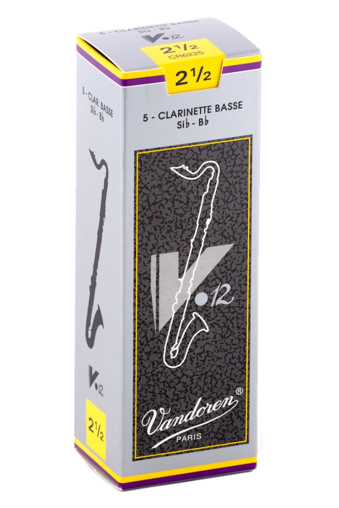 Vandoren CR6225 Bass Clarinet V.12 Reeds Strength 2.5; Box of 5