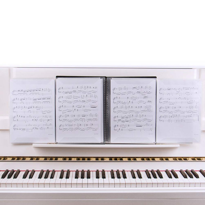 ARTIBETTER Music Folder Plastic Sheet Music Folders Accordion File Expandable Documents File Paper Storage Sheet Organizer for Musician Perfornmance White