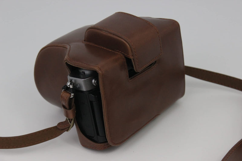 Z fc Zfc Case, BolinUS Handmade PU Leather Fullbody Camera Case Bag Cover for Nikon Z fc Zfc with 28mm Lens Bottom Opening Version + Neck Strap + Mini Storage Bag (Coffee) Coffee