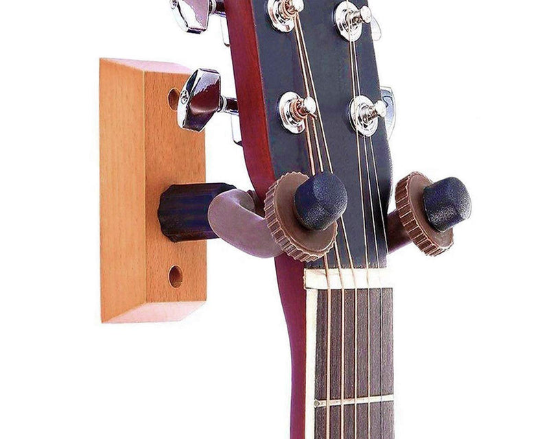 SCSpecial Wall Mounted Guitar Hangers 2 Pieces Wall Mounted Guitar Holders Wooden Guitar Hangers for Home and Music Studio
