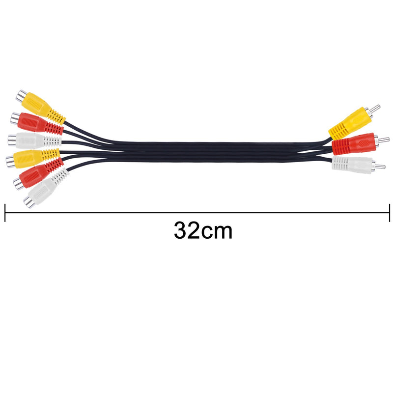 BronaGrand 3 RCA Male Jack to 6 RCA Female Plug Splitter Audio Video Av Adapter Cable 12inch 1FT