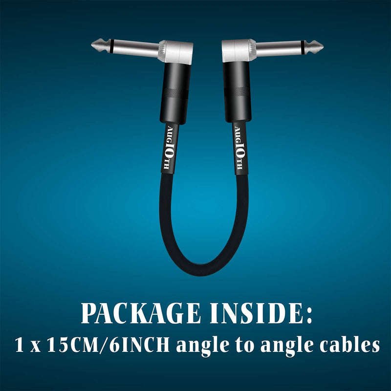AUGIOTH 6Inch Guitar Patch Cable Performance Guitar Effect Pedal Cables Angled to Angled 15CM-AA