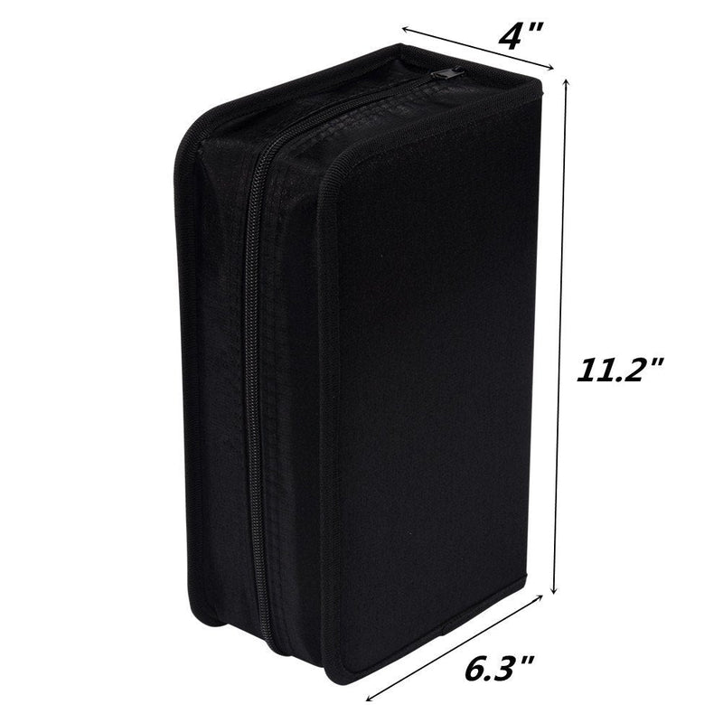 128 Capacity CD/DVD case Wallet, Storage,Holder,Booklet by Rekukos（Black） 128 Black