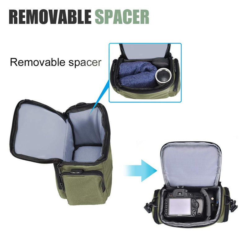 [AUSTRALIA] - Cwatcun Camera Case Bag Single Shoulder Crossbody Compact Camera Bag Case Compatible for Canon Nikon Sony SLR DSLR Mirrorless Cameras and Lenses Waterproof Green 1.0 GREEN S 