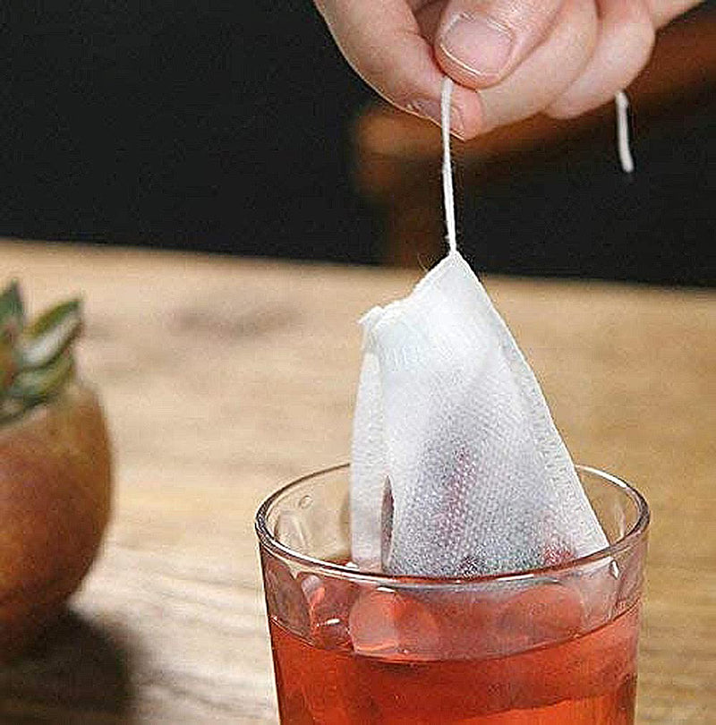 TamBee 100 Pack Disposable Tea Filter Bags Empty Muslin Drawstring Seal Filter Tea Bags Drawstring Herb Loose Tea bag (1.97"X2.76" / 5cm X 7cm) 1.97"X2.76"