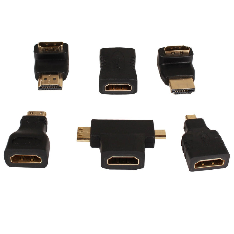 WAWPI Hdmi Cable Adapters 6pack MiniHdmi or Micor Hdmi or Male fmale