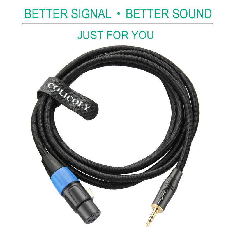 [AUSTRALIA] - COLICOLY XLR to 3.5mm Cable, Female XLR to 1/8 inch Mini Stereo Jack Aux Microphone Cable Mic Cord - 6.6ft 