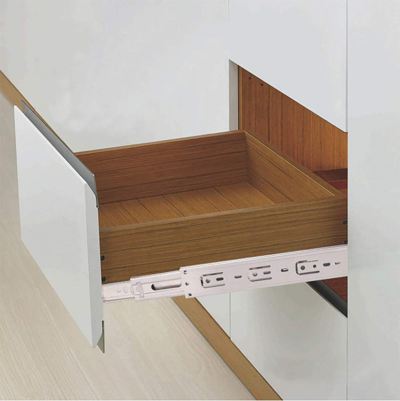 [AUSTRALIA] - YIOVVOM A Pair Metal Quiet Ball Bearing Full Extension 3 Section Drawer Slide, Side Mount with Simple mounting Screws(Cold Rolled Steel Black 30cm/12 Inch) Cold rolled steel Black 