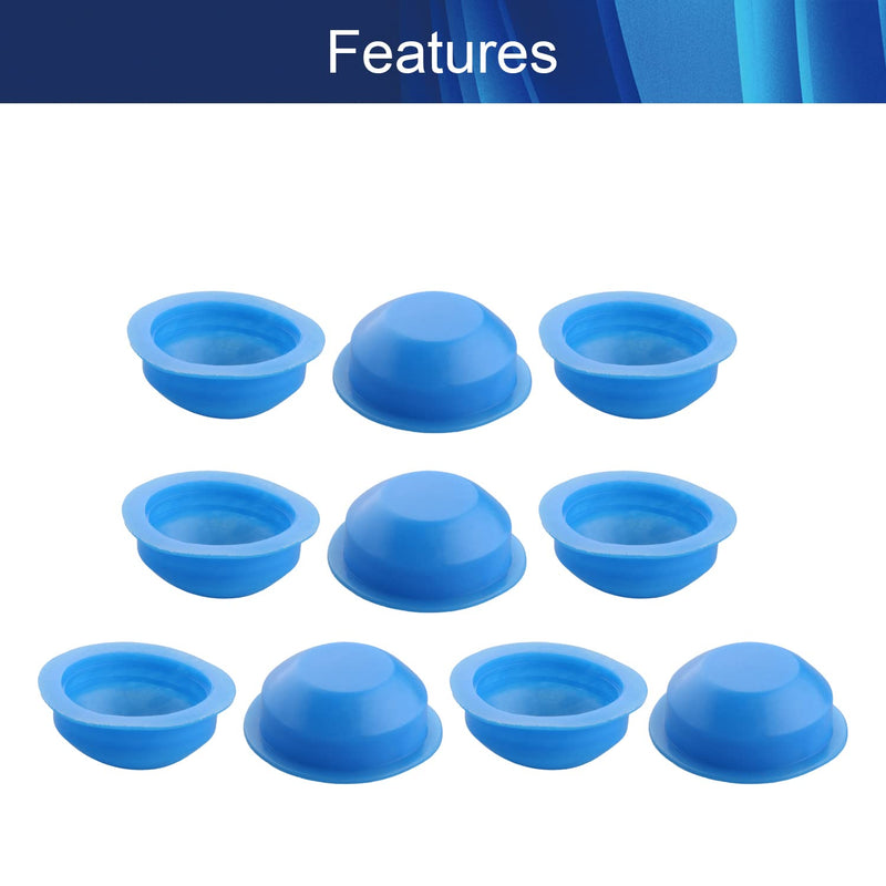 Fielect 100Pcs Hold Plugs, 22mm Hole Plugs Round Head Threaded Hole Stoppers Waterproof Tapered Caps Blue