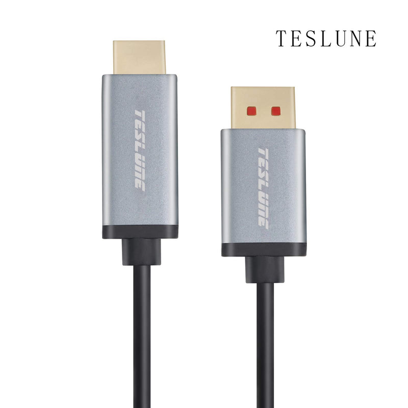 DisplayPort to HDMI Cable 6.6ft, TESLUNE 4K@60HZ DP 1.4 to HDMI 2.0 Cable, Electric Cables for Laptop, PC, HDTV, Monitor, Projector.