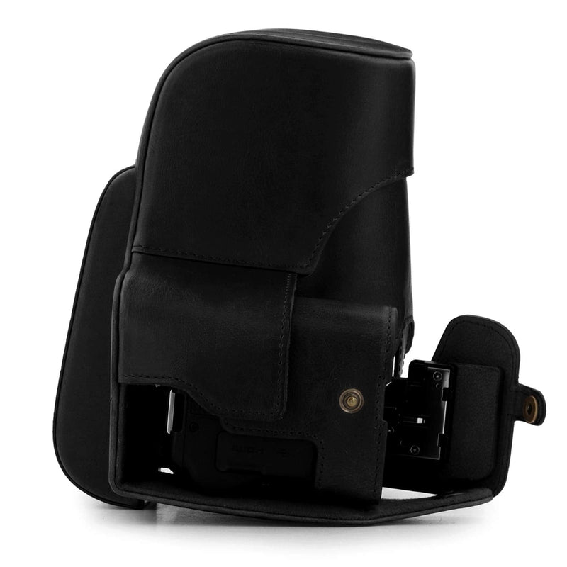 MegaGear Ever Ready Leather Camera Case Compatible with Nikon Coolpix P950 Black