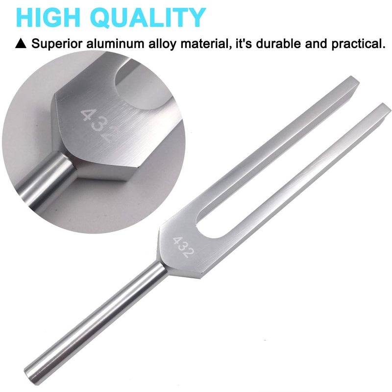 432 Hz Tuning Fork, with Silicone Hammer 、Triangular Silica Gel and Cleaning Cloth Perfect Healing Musical Instrument. 432 Hz (Blue)