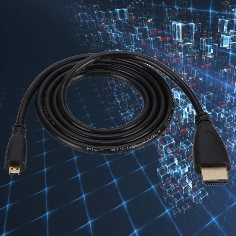 Yencoly Micro to HDMI HD Cable, Plug and Play HDMI Cable, for Raspberry Pi 4B(1 Meter) 1 meter