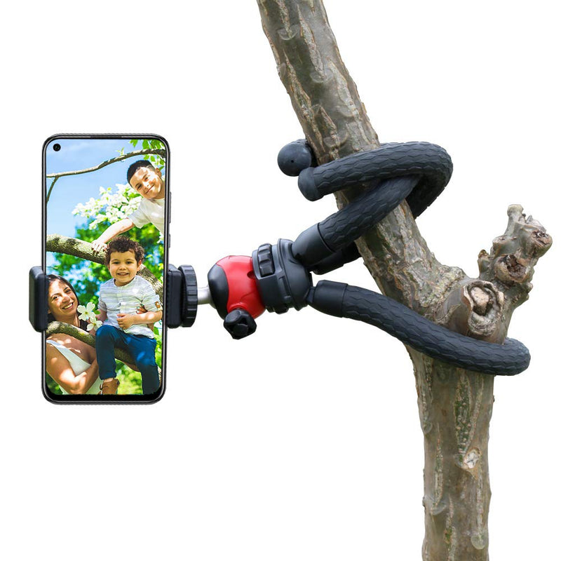 TOAZOE Flexible Phone Tripod, 12 Inch Mini Tabletop Tripod, Support Bluetooth Remote Control ， Suit for iPhone Xs Max, Samsung, Huawei, Waterproof Tripod for Camera.