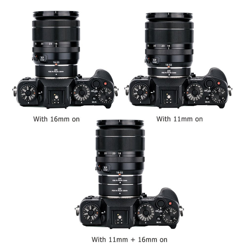 JJC X Mount Auto Focus Macro Extension Tube Set for Fuji Fujifilm X-T3 X-T4 X-T2 X-T1 X-S10 X-T30 X-T20 X-T10 X-T200 X-T100 X-H1 X-PRO3 X-PRO2 X-E4 X-E3 X-E2S X-A7,Replaces Fujifilm MCEX-11 & MCEX-16 Fujifilm X Mount