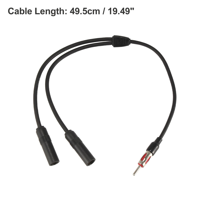 [AUSTRALIA] - X AUTOHAUX Universal Car Radio Auto Antenna Splitter 1 Male to 2 Female Aerial Adapter Plug Connector Cable FM AM Stereo Audio Y Shape Extension 40-UV43 