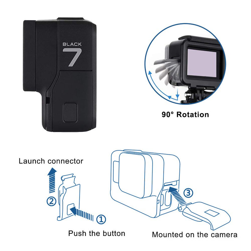GOHIGH Replacement Side Door for GoPro Hero 7 Black,USB-C HDMI Cover Repair Part Battery Door Protective Charging Port Repair Part Action Camera Accessories for hero 7 black