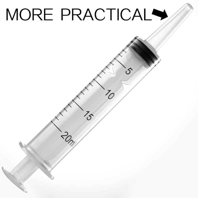 HUOBAOPAO 8 PCS 20 ML Large Syringes, Plastic Garden Industrial Syringes for Scientific Labs, Measuring, Watering, Refilling, Filtration Multiple Uses Clear