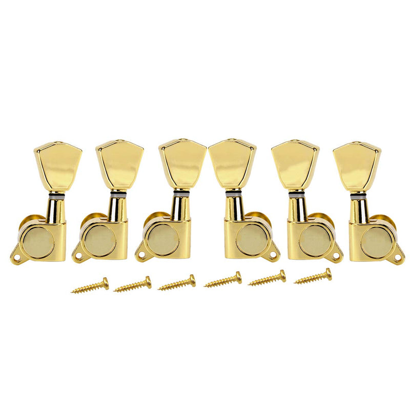 FLEOR 3L3R Guitar Tuners Machine Heads Golden Vintage Keystone Style Tuning Pegs Keys Set Fit Les Paul Guitar Replacment