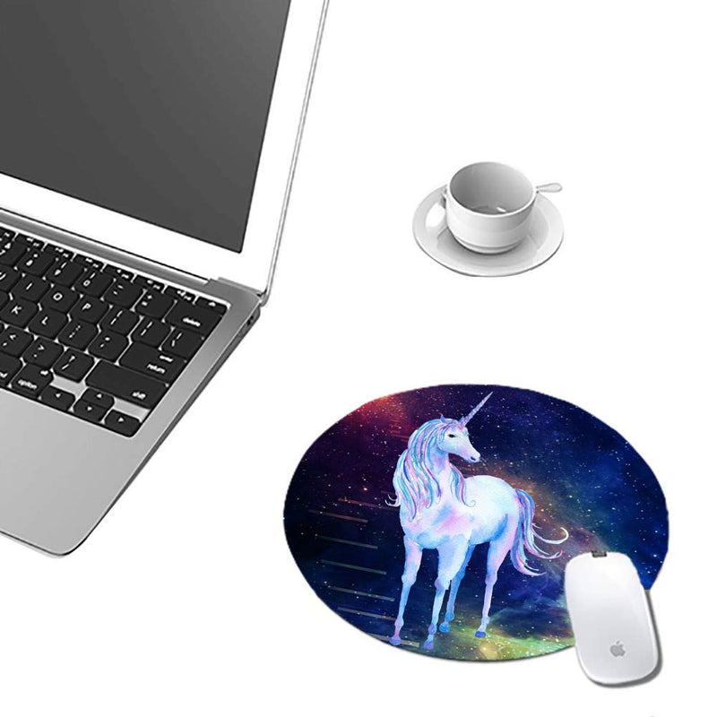 Round Mouse Pads,iNeworld Galactic Unicorn Waterproof Thick Keyboard Mouse Pad Non-Slip Nature Rubber for Gaming Office Working Home Mouse Mat…