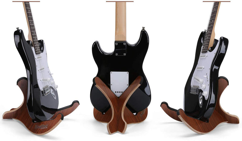 Wooden Guitar Stand - Exqline Classical Acoustic Electric Bass Guitars Stand, Detachable Guitar Rack, Portable Musical Instrument Holder for Banjo Violin Mandolin Ukulele