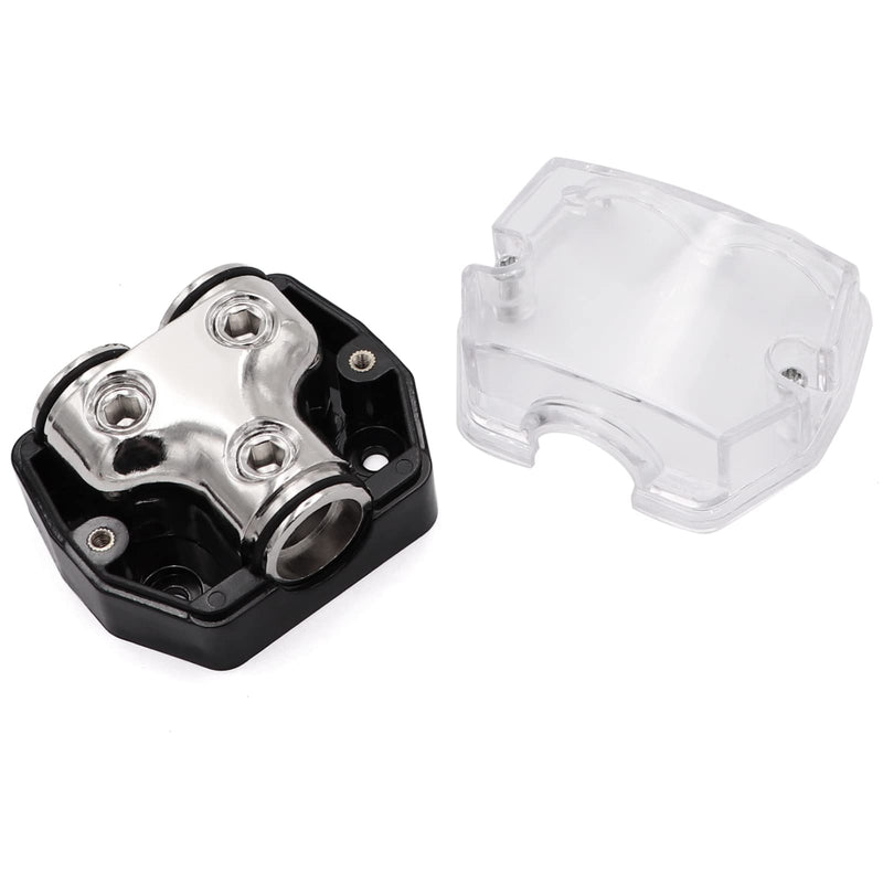 2PCS TuoLauthon 2 Way Power Distribution Block 1x0GA in / 2x 0GA Out Circuit Protector Distribution Connecting Blocks for Car Audio Splitter 1in&2out