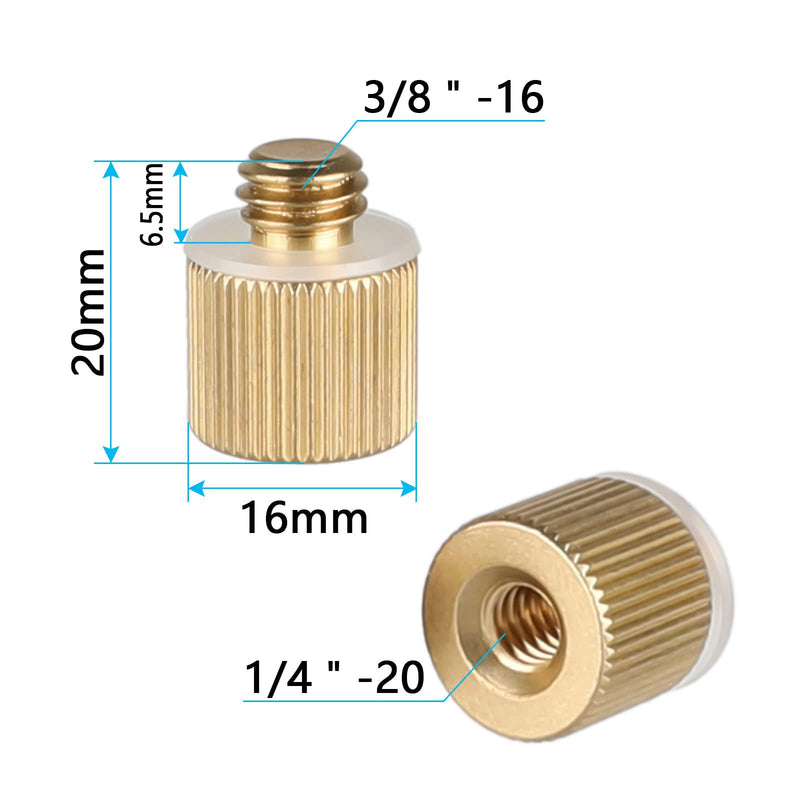 CAMVATE 1/4"-20 Female Threaded Adapter to 3/8"-16 Male Threaded Post(2 Pieses) - 1243