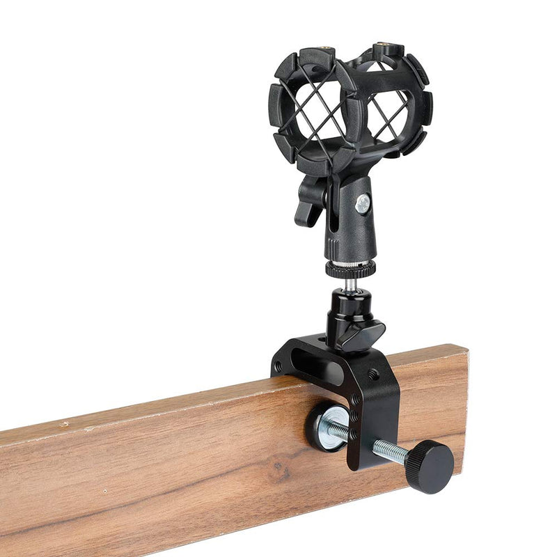 CAMVATE Multiple-Use C-Clamp Desktop Holder with 5/8"-27 Ball Head Mount for Microphone