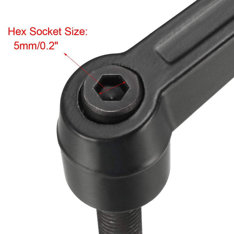 uxcell M10 x 30mmThread Push Button Ratchet Level Adjustable Handle Male Threaded Stud 4pcs M10 x 30mm