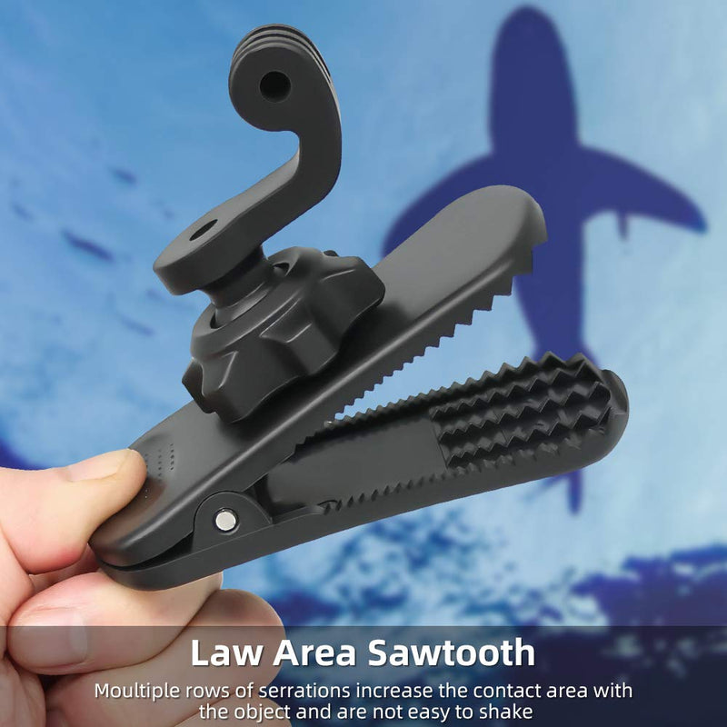 SUREWO 360° Rotation Backpack Strap Mount Quick Clip Mount Compatible with GoPro Hero 10,9,8,7, Hero(2018),6,5,4,Fusion,DJI Osmo Action 2,AKASO,Campark,Crosstour Action Cameras Newest Backpack Clip Mount for GoPro