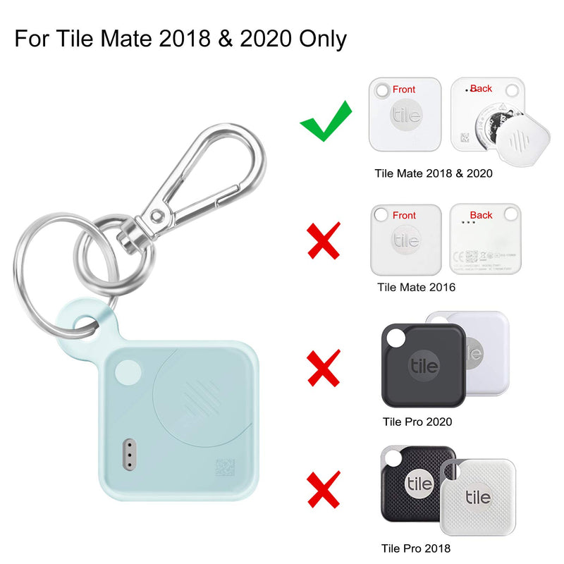 Fintie Silicone Case with Carabiner Keychain for Tile Mate (2020 & 2018), Anti-Scratch Lightweight Soft Protective Sleeve Skin Cover, Blue- Glow in The Dark