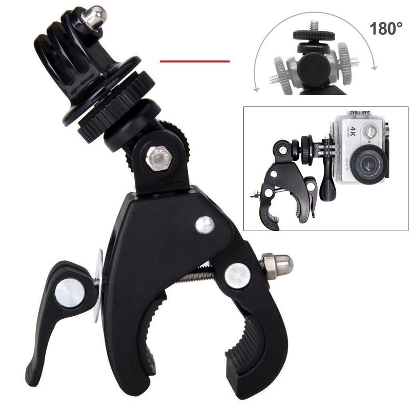 VVHOOY Motorcycle Mountain Bike Handlebar Mount Rod Bar Clamp Mount Compatible with GOPRO Hero 9 8 7 5 4 Session AKASO Campark Dragon Touch DJI OSMO Action Camera