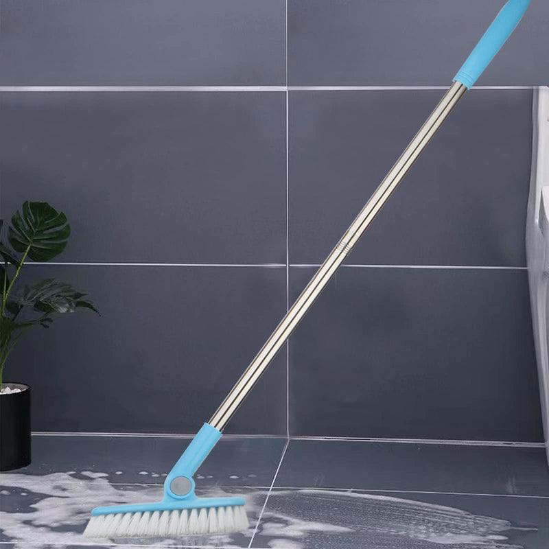 1 Piece Scalable Rotatable Long Extendable Handle Removable Tub/Bathroom/Tile/Scrub Brush Scrubber Telescopic Lightweight Alloy Handle Detachable (Blue) Blue