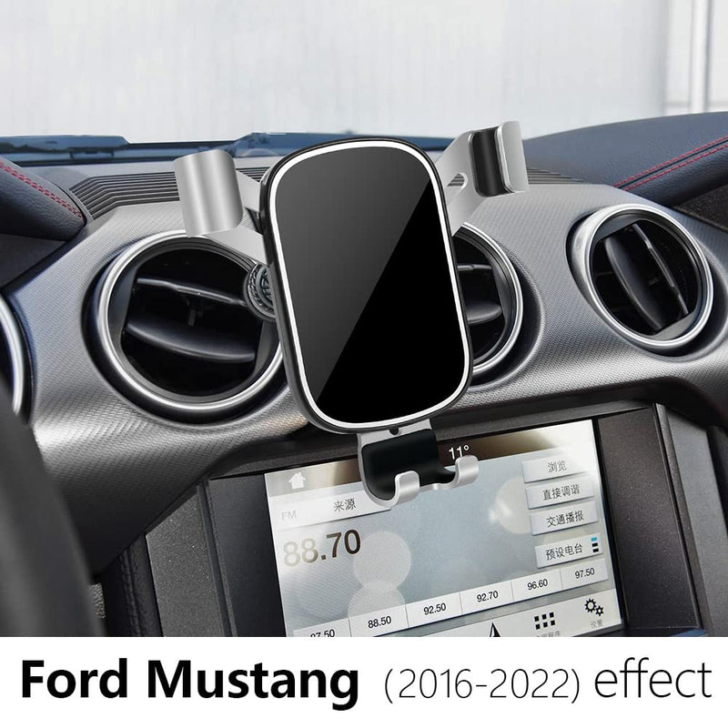 LUNQIN Car Phone Holder for 2016-2022 Ford Mustang [Big Phones with Case Friendly] Auto Accessories Navigation Bracket Interior Decoration Mobile Cell Mirror Phone Mount
