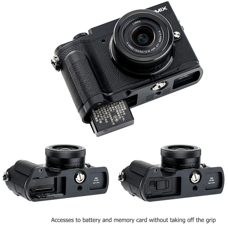 Metal Hand Grip L Bracket for Panasonic Lumix GX9 GX85 GX80 GX7 Mark III II Anti-Slip Holder, No Blocking to Interfaces Jack & Battery Memory Card Compartment, Replaces Panasonic DMW-HGR2 Camera Grip For Panasonic GX9 GX85