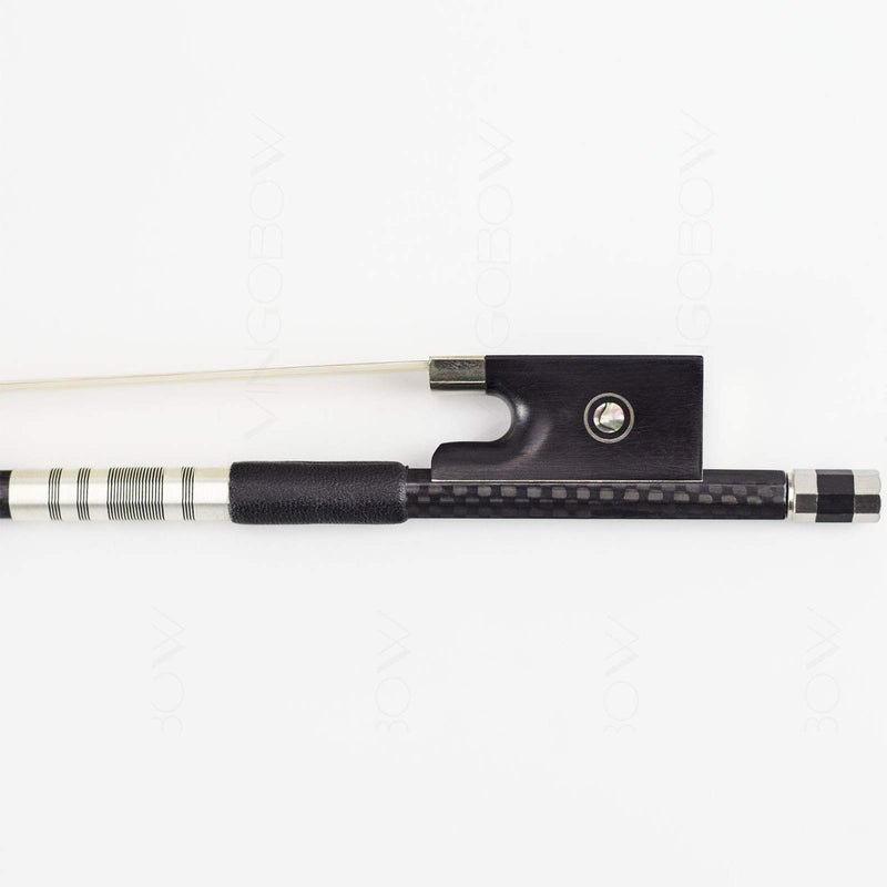 [AUSTRALIA] - Textured Carbon Fiber Violin Bow 4/4 Size VINGOBOW 110V Advanced Level Parisian Eyes Ebony Frog 4 4 Full Fine Siberian Horse Hair Sweet Tone Straight Stick Smooth Screw for Professional Player 