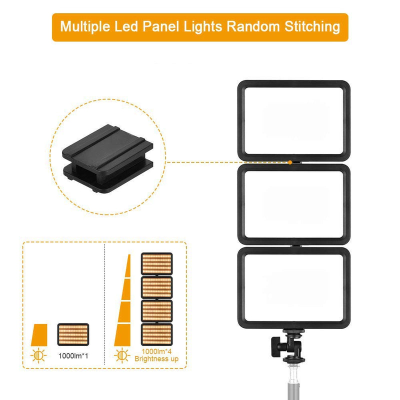 koolehaoda 204 LED Video Fill Light Portable,2400mAh Battery and Charger, Bi-Color On-Camera Photography Lighting Panel 3300-5600K Brightness Dimmable Compatible for YouTube DSLR Camcorder (LED-204) LED204+Battery